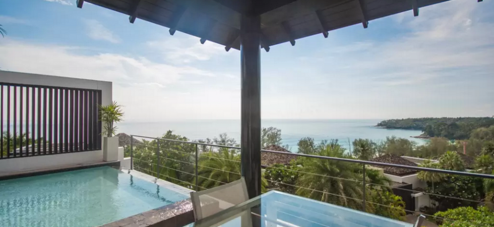 3 bedroom beachfront villa with Surin sea views